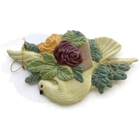 Christmas Tree Ornaments Set of 7 Ceramic Joy Noel and Doves - Picture 9 of 9